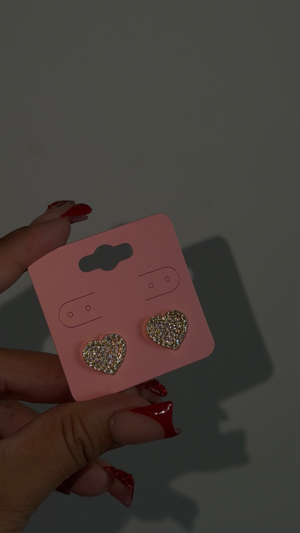 Pink Diamond Heart Earrings