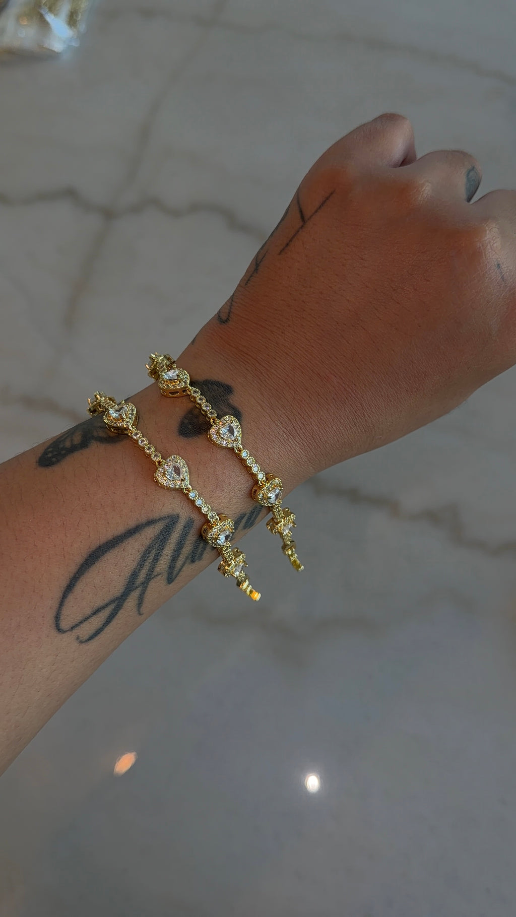 Classy Bling Heart Bracelet
