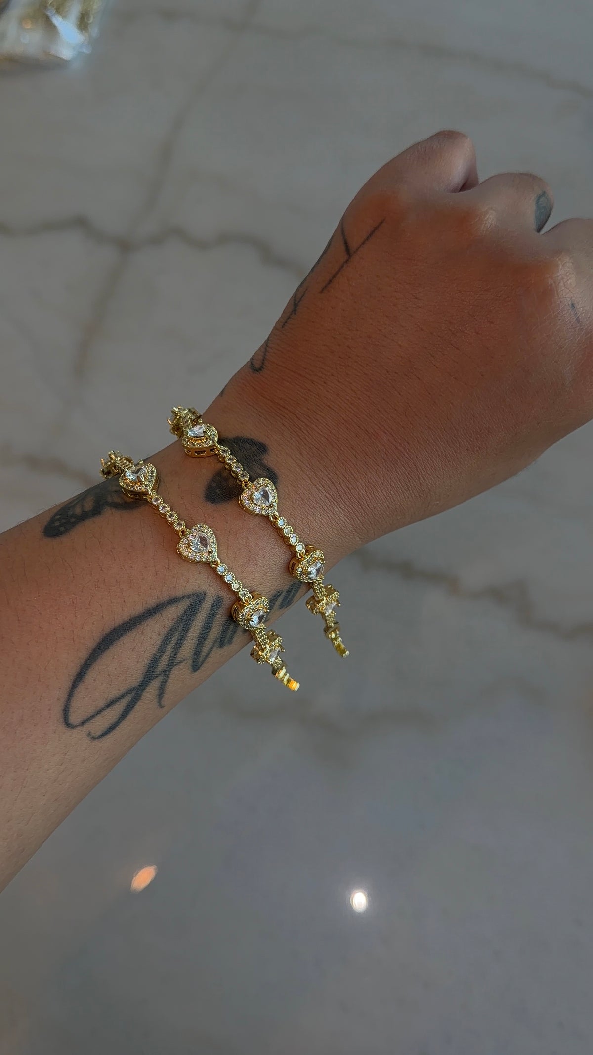 Classy Bling Heart Bracelet