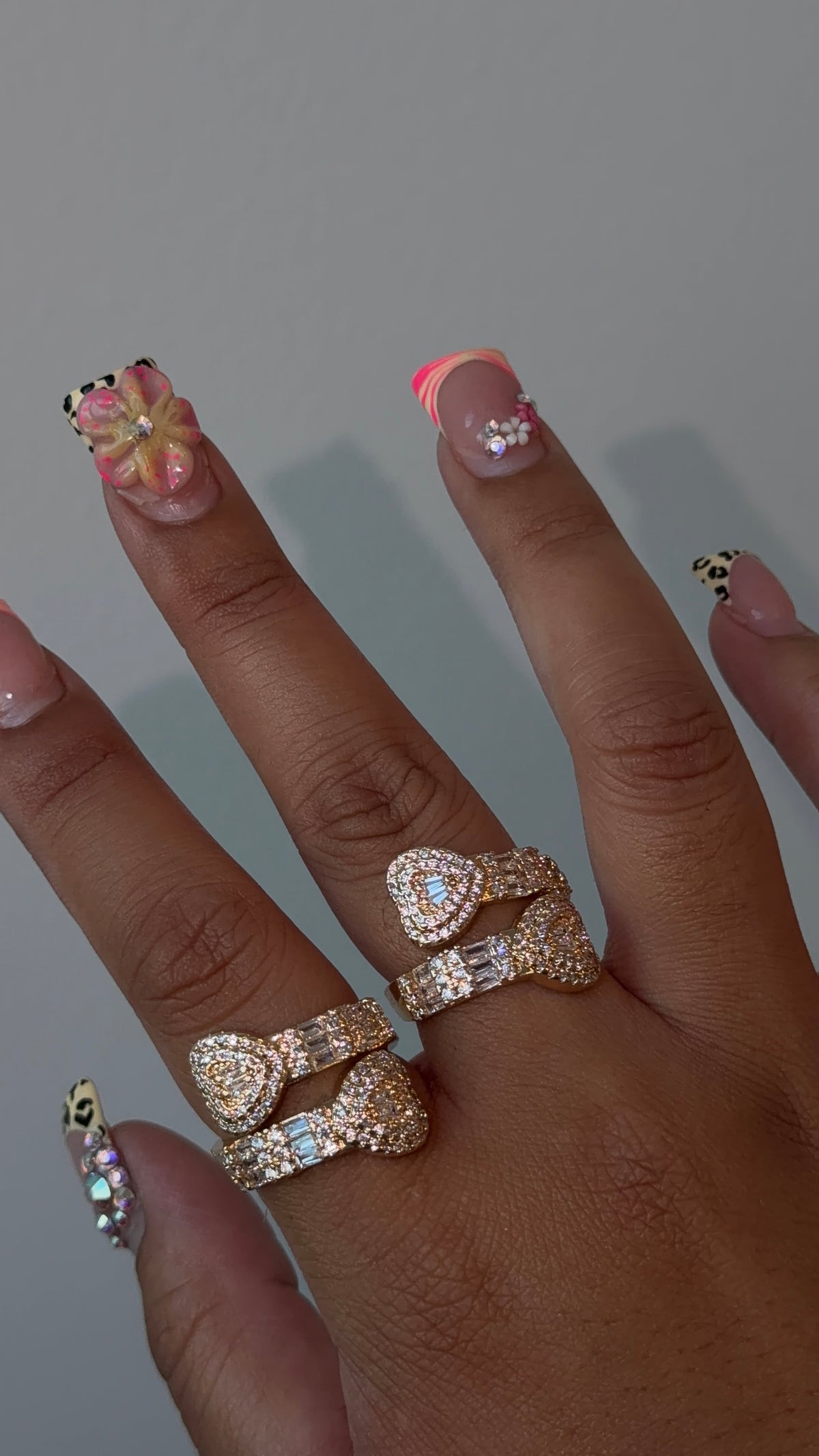 Big Bling Double Heart Ring