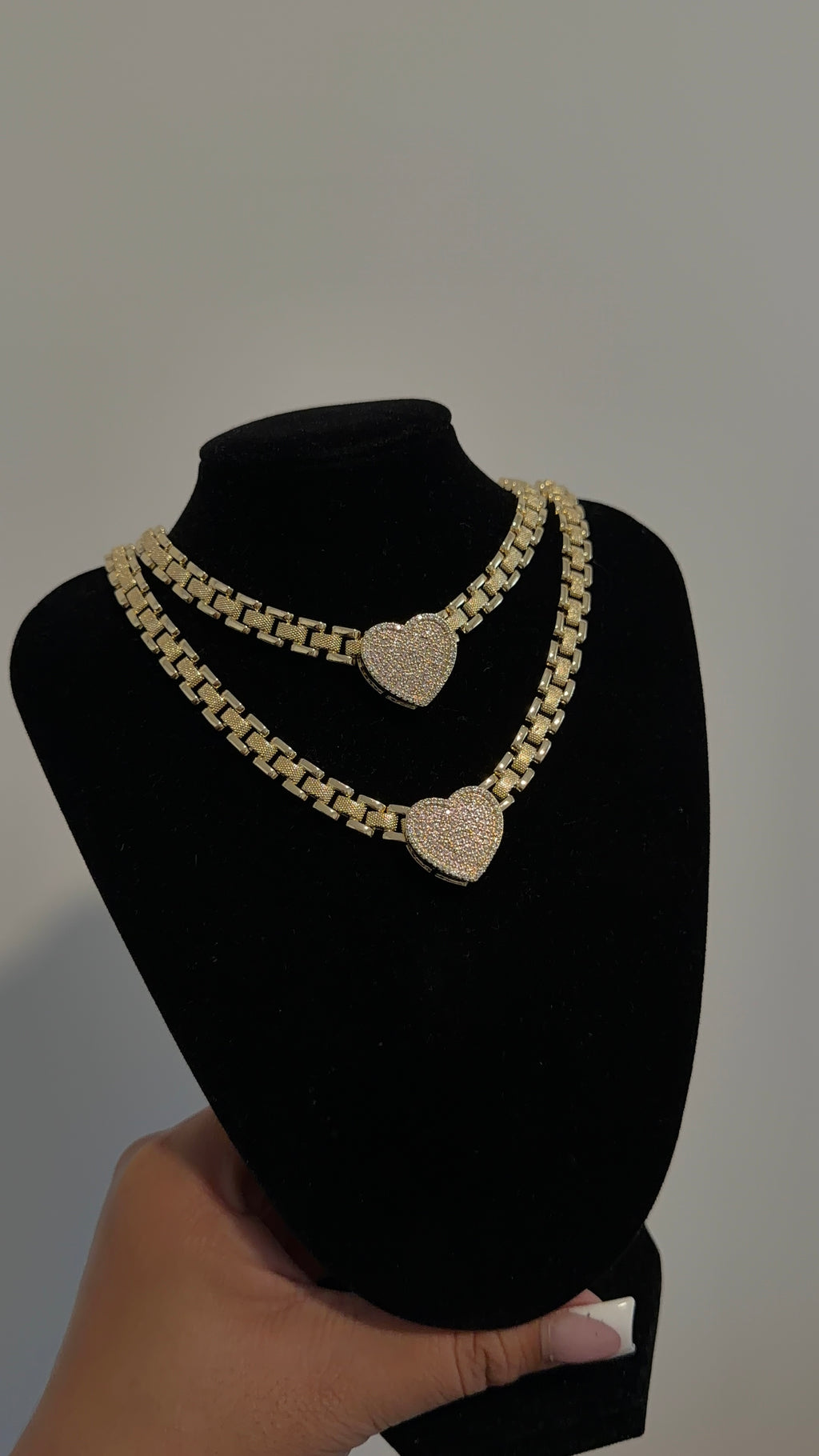 18 Inch Rollie Prezy Pink Heart Chain