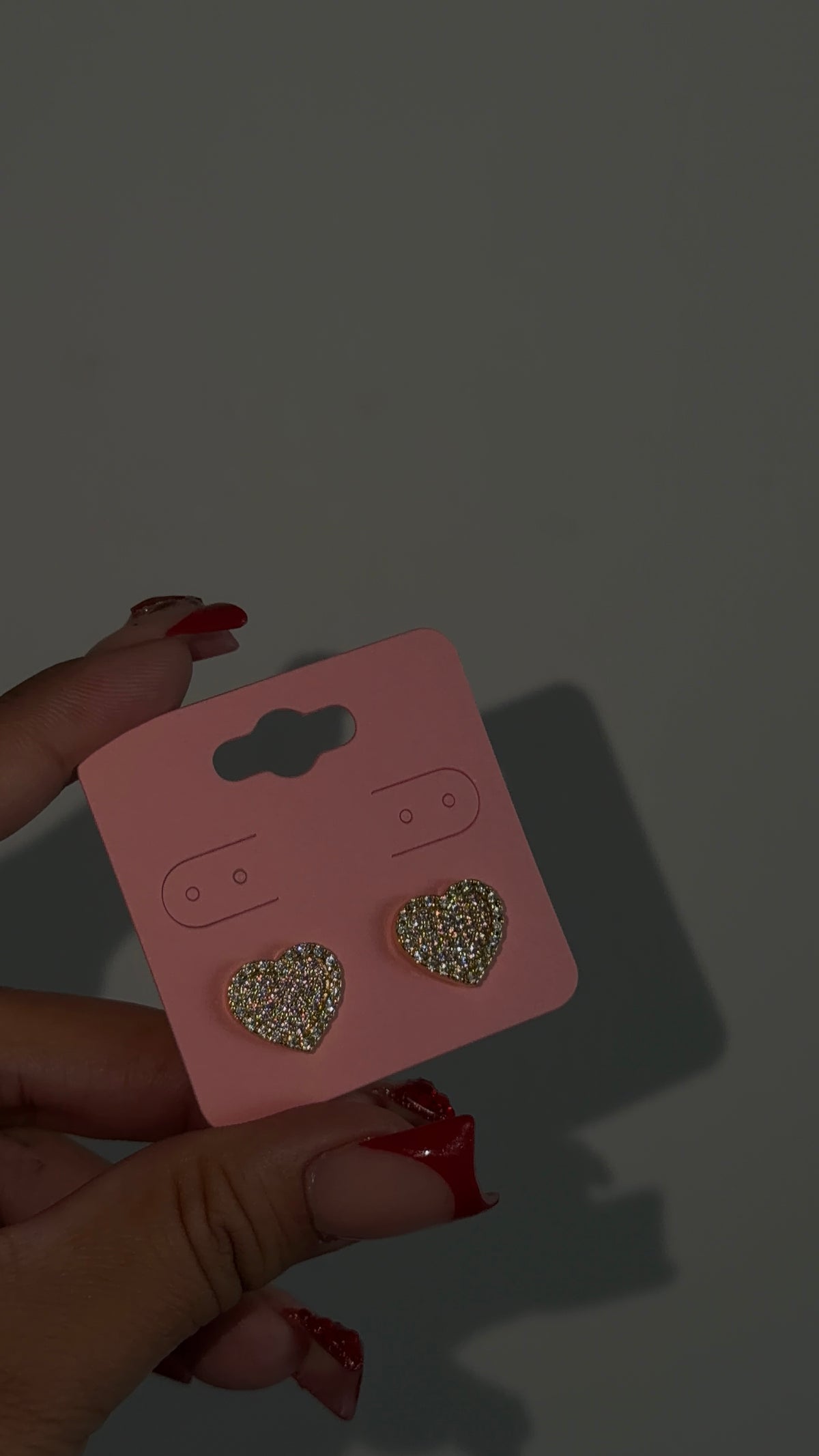 Pink Diamond Heart Earrings