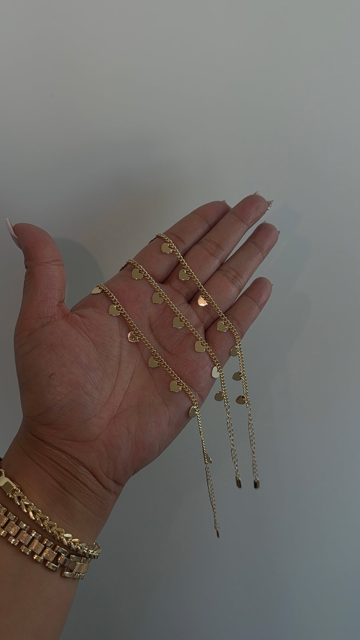 Cuban Link Lil Heart Charm Anklet