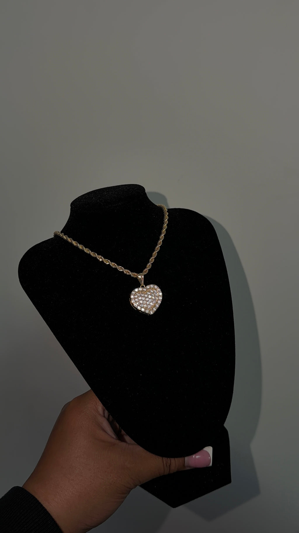 White Diamond Heart Chain