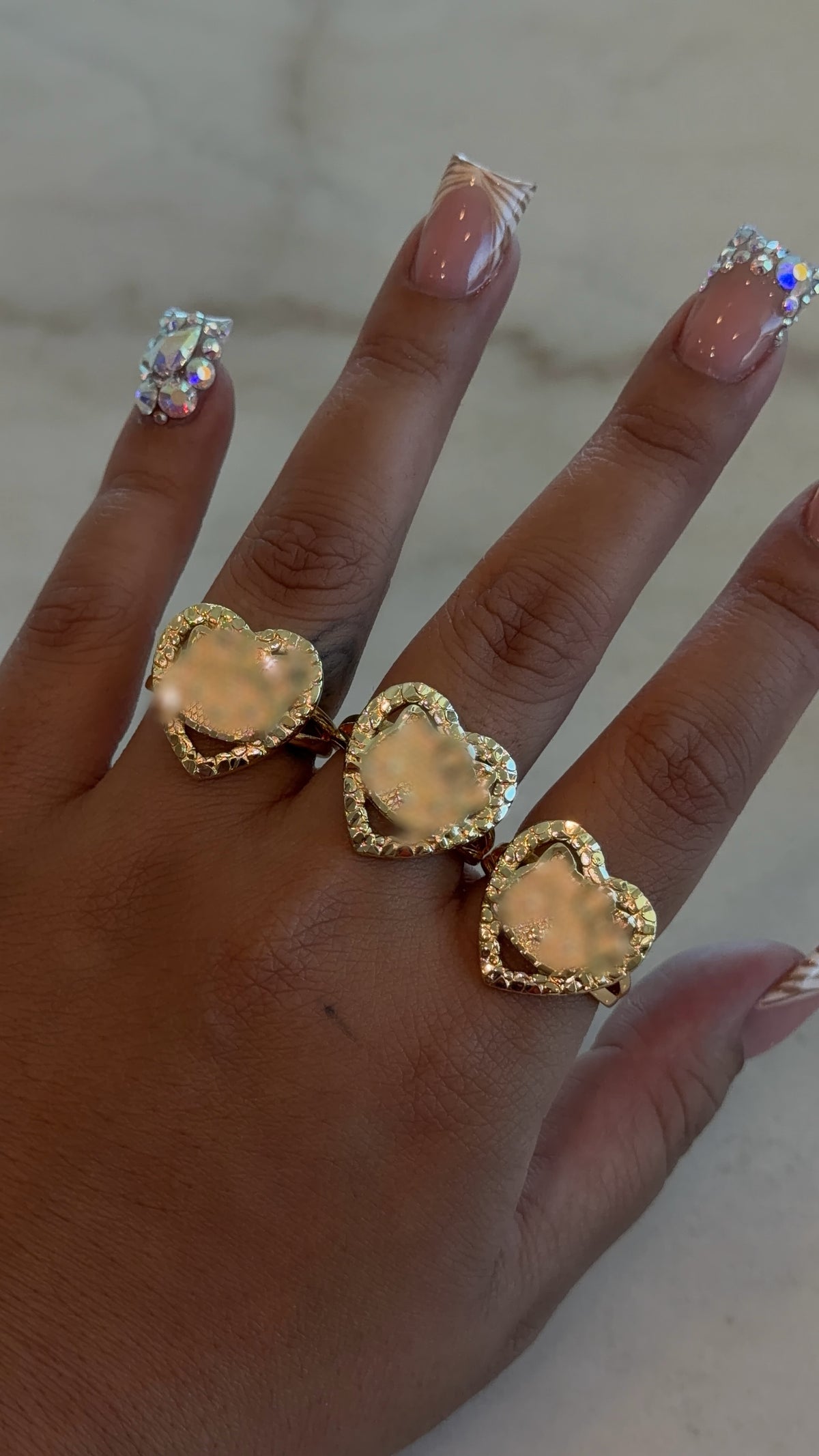 Nugget Heart Kitten Face Ring
