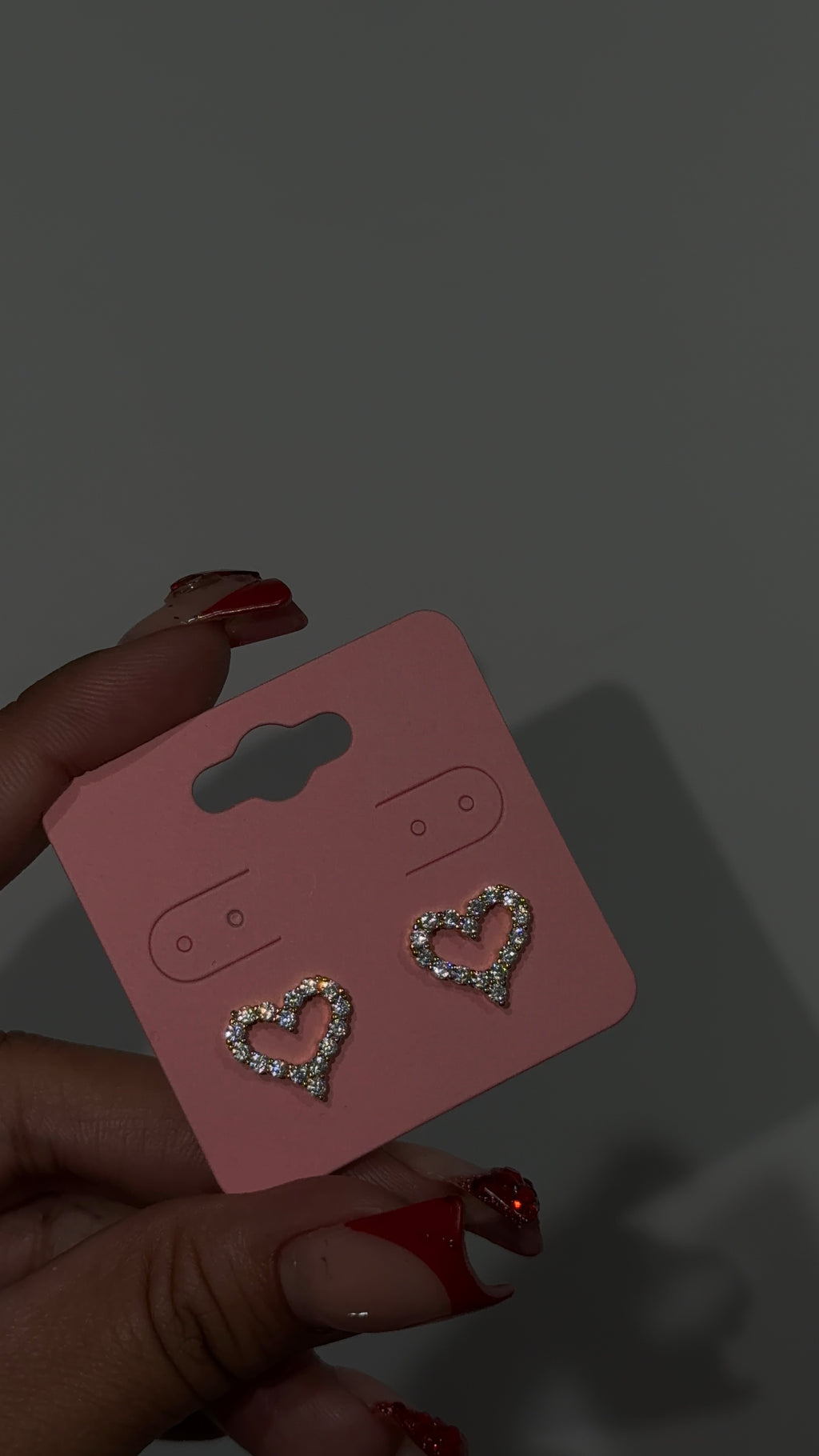 Diamond Open Heart Earrings