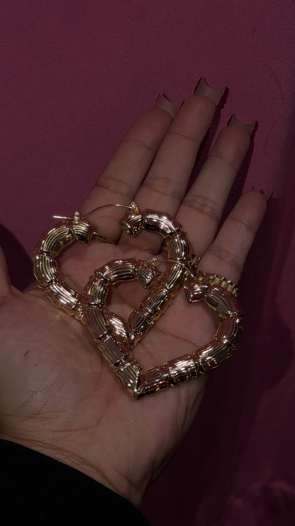Big Heart Bamboo Earrings