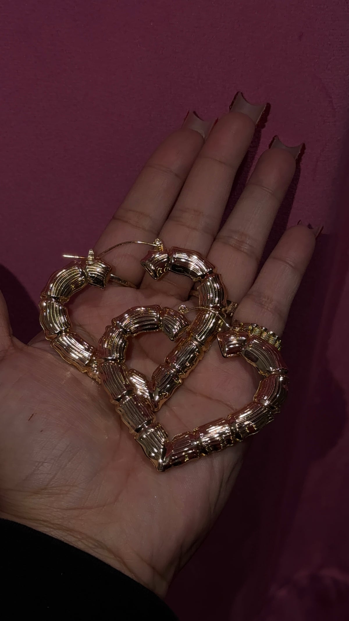 Big Heart Bamboo Earrings