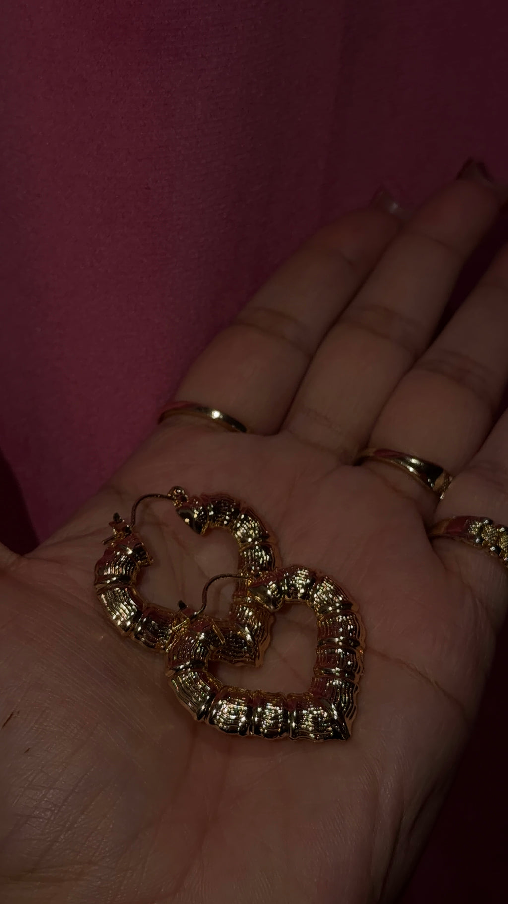 Small Heart Bamboo Earrings