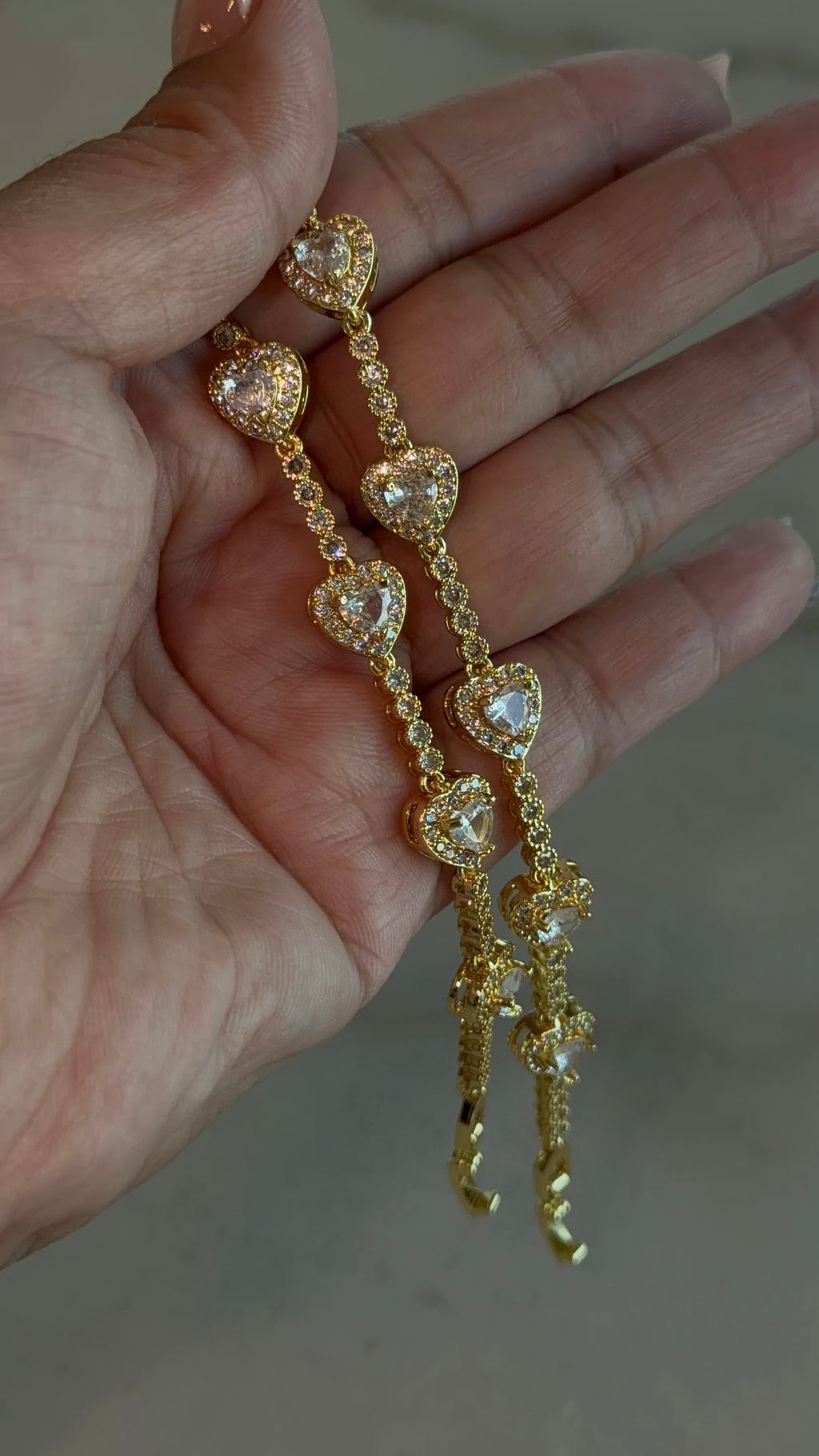 Classy Bling Heart Bracelet