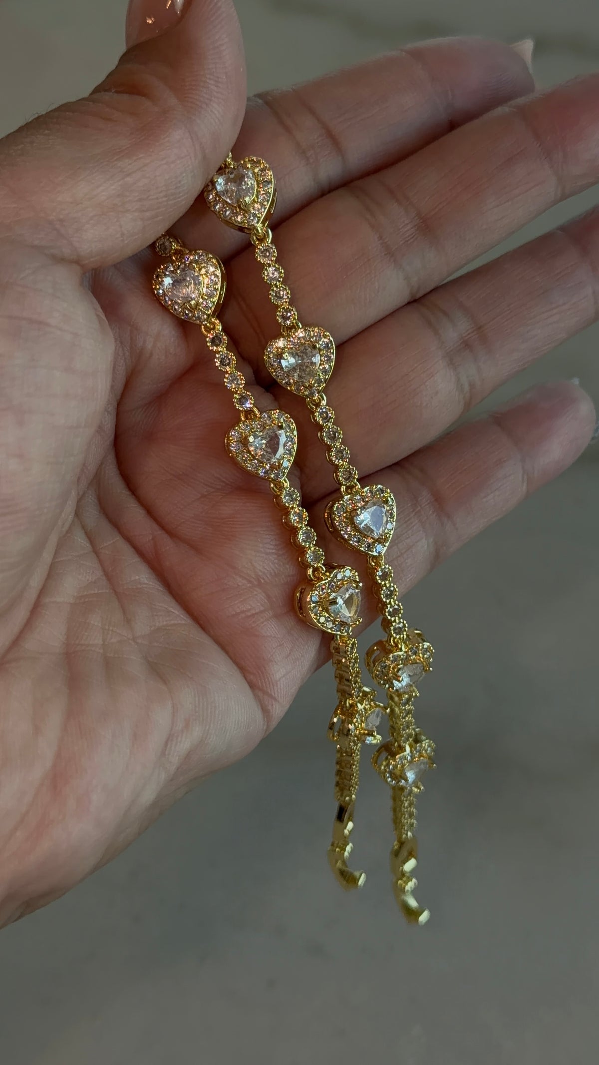 Classy Bling Heart Bracelet
