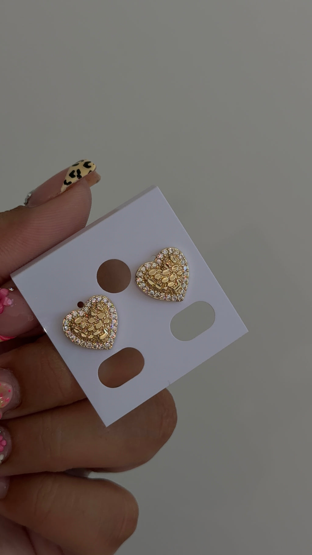 Bling Heart Nugget Earrings