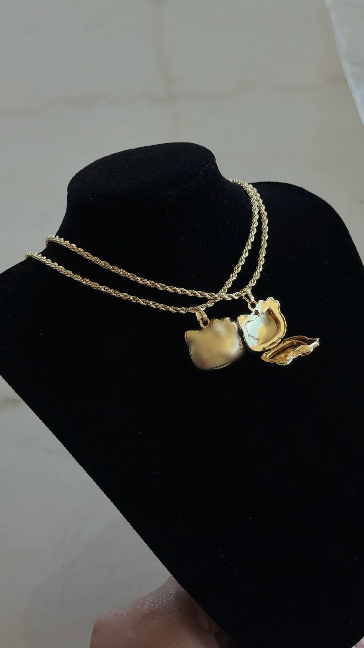 Kitten Face Locket Chain