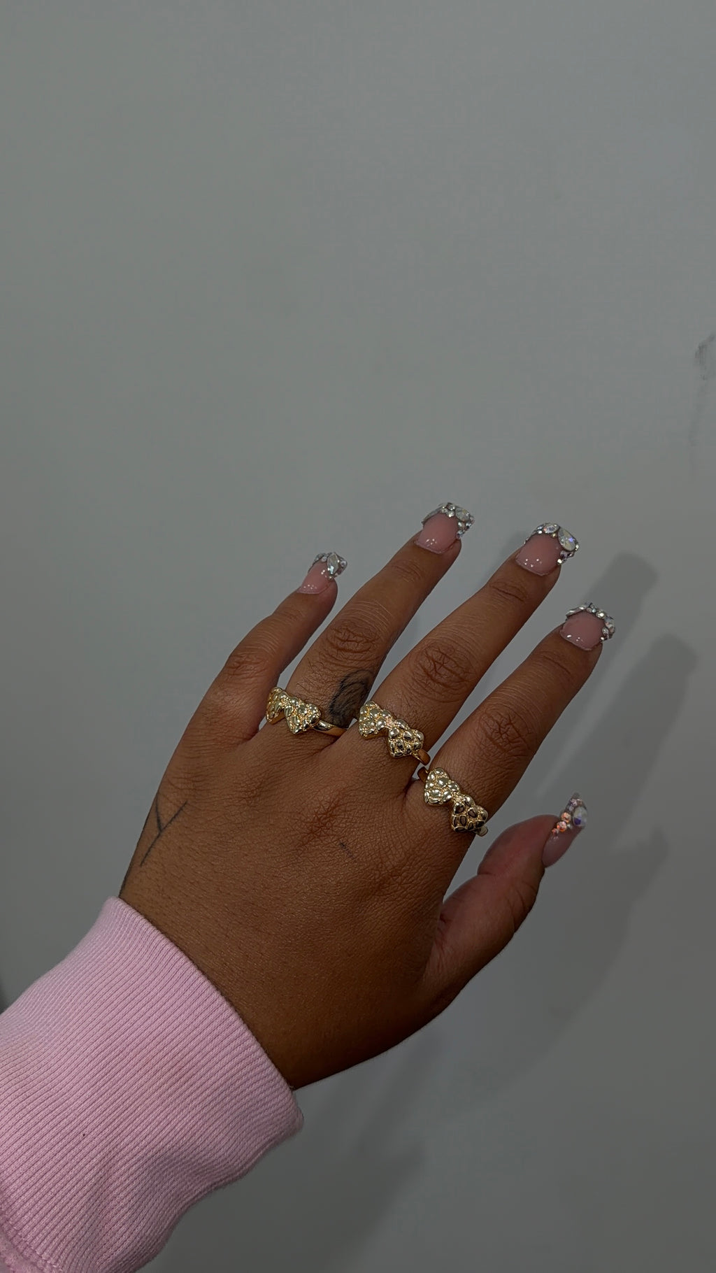 Double Nugget Heart Ring