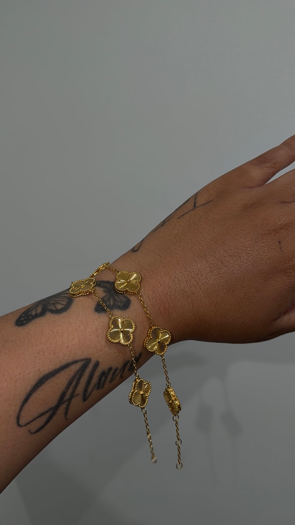 Gold 5 Clover Bracelet