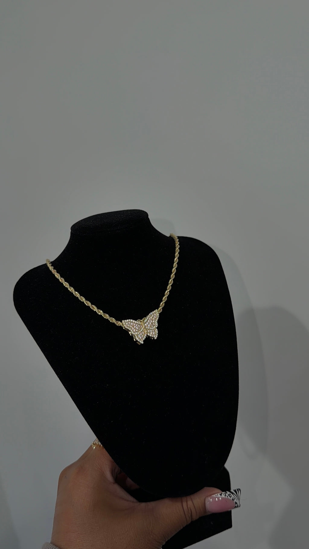 Pink Butterfly Slider Pendant Chain