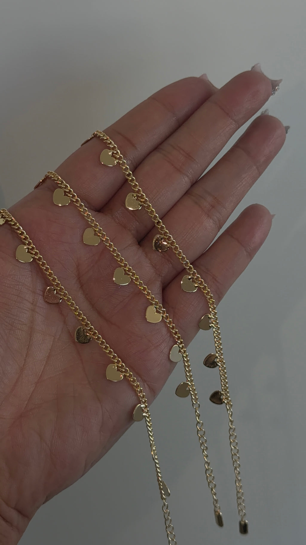 Cuban Link Lil Heart Charm Anklet