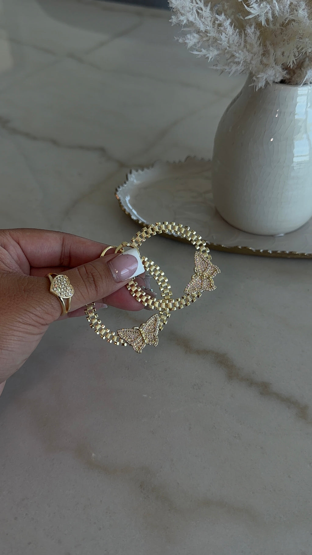 Bling Butterfly Rollie Hoops