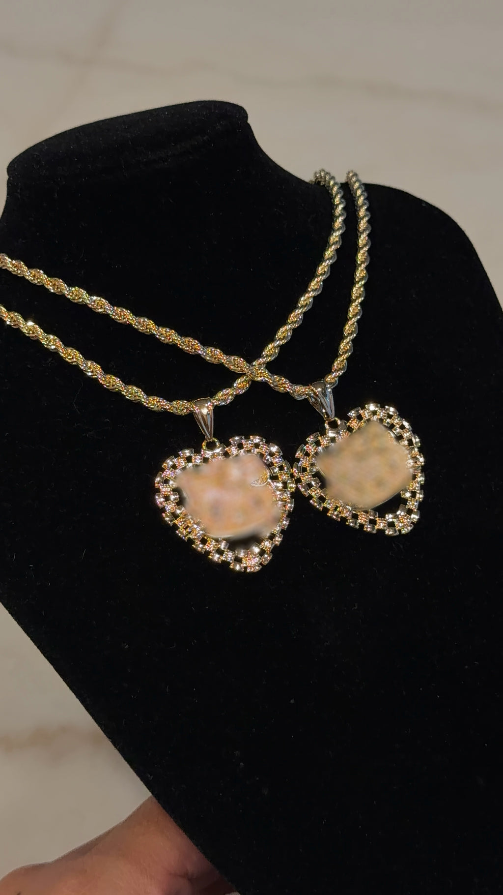 Heart Rollie Kitten Face Chain