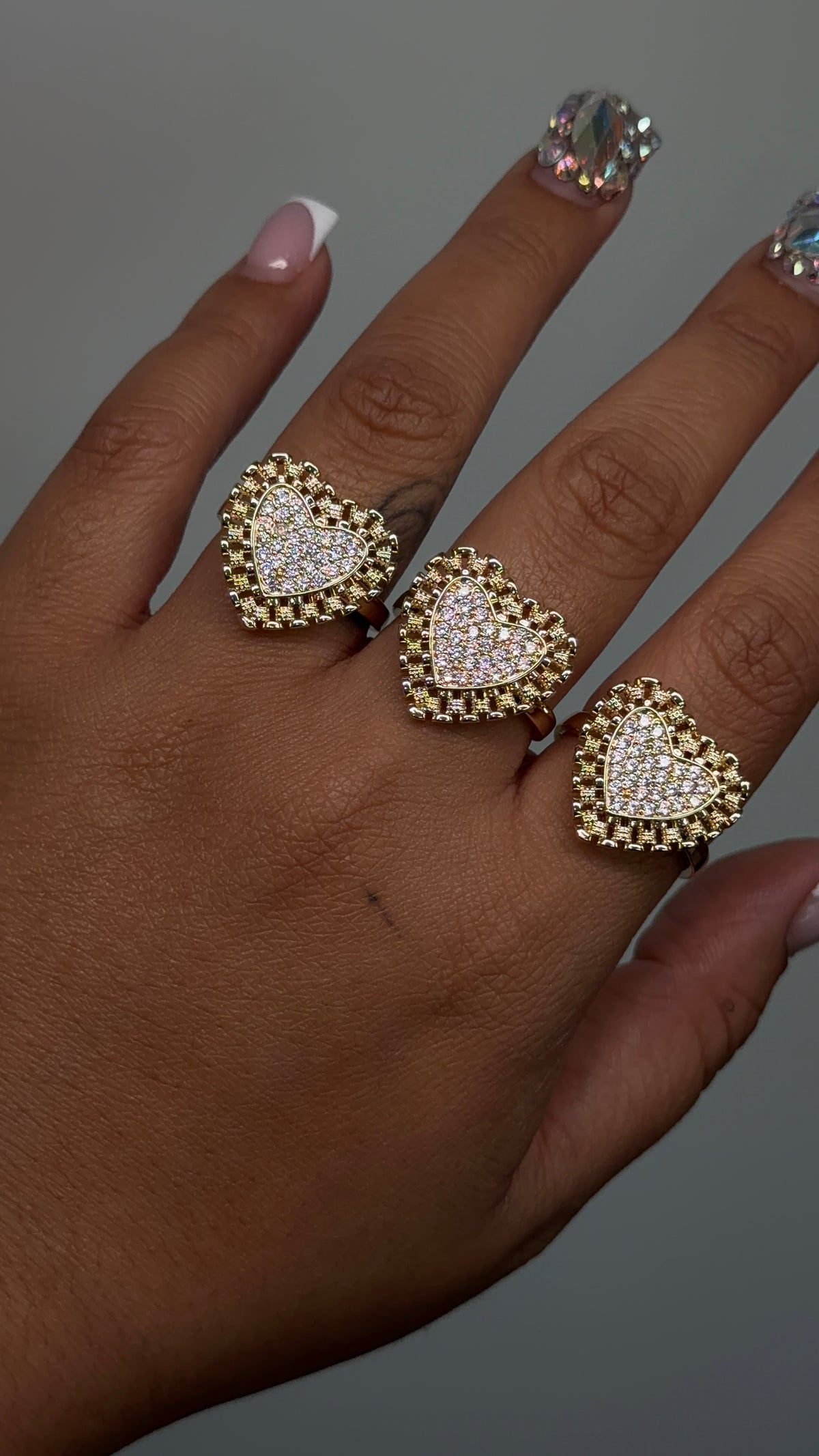 Rollie Heart White Bling Ring