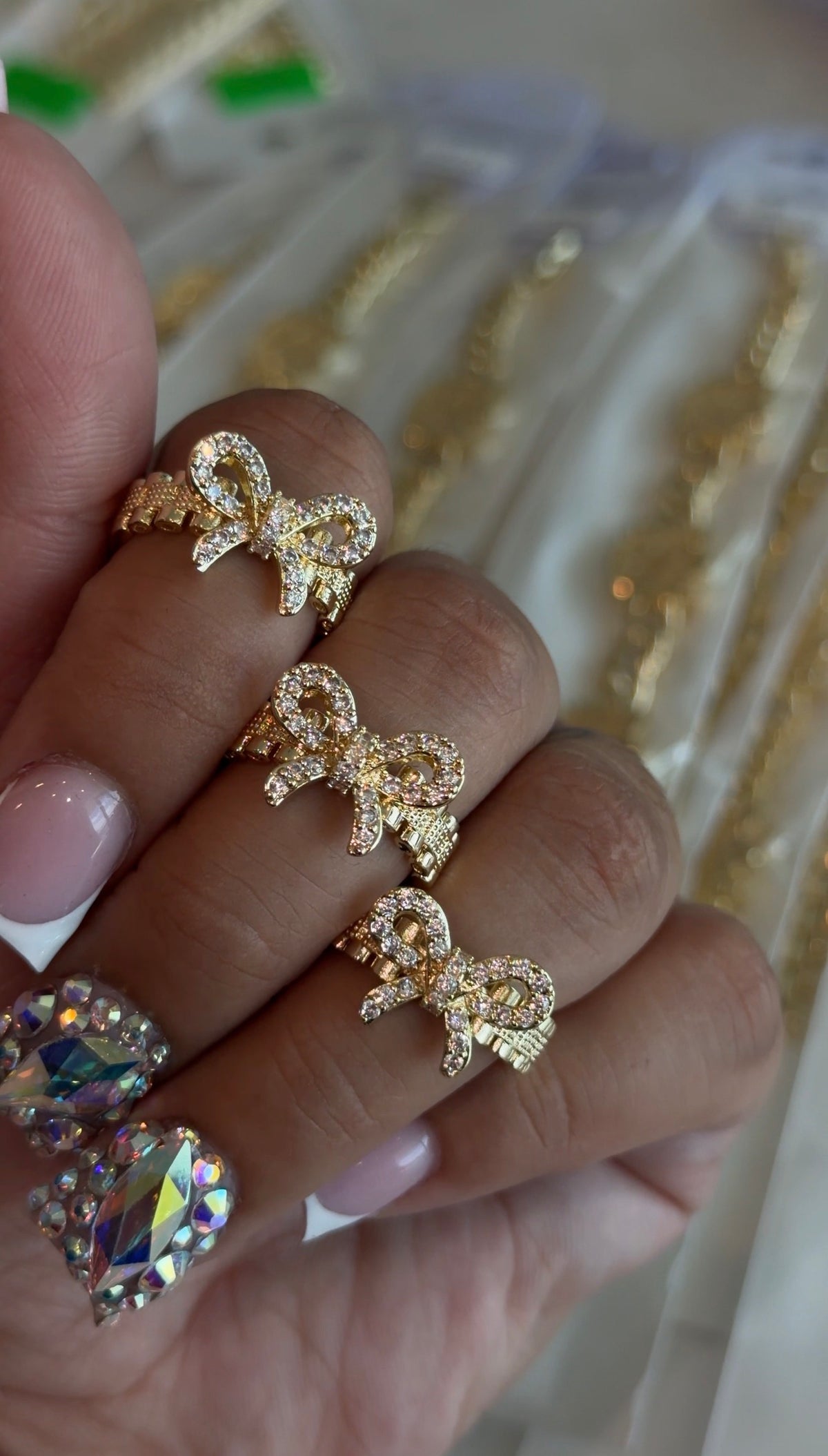 Bling Bow Rollie Ring