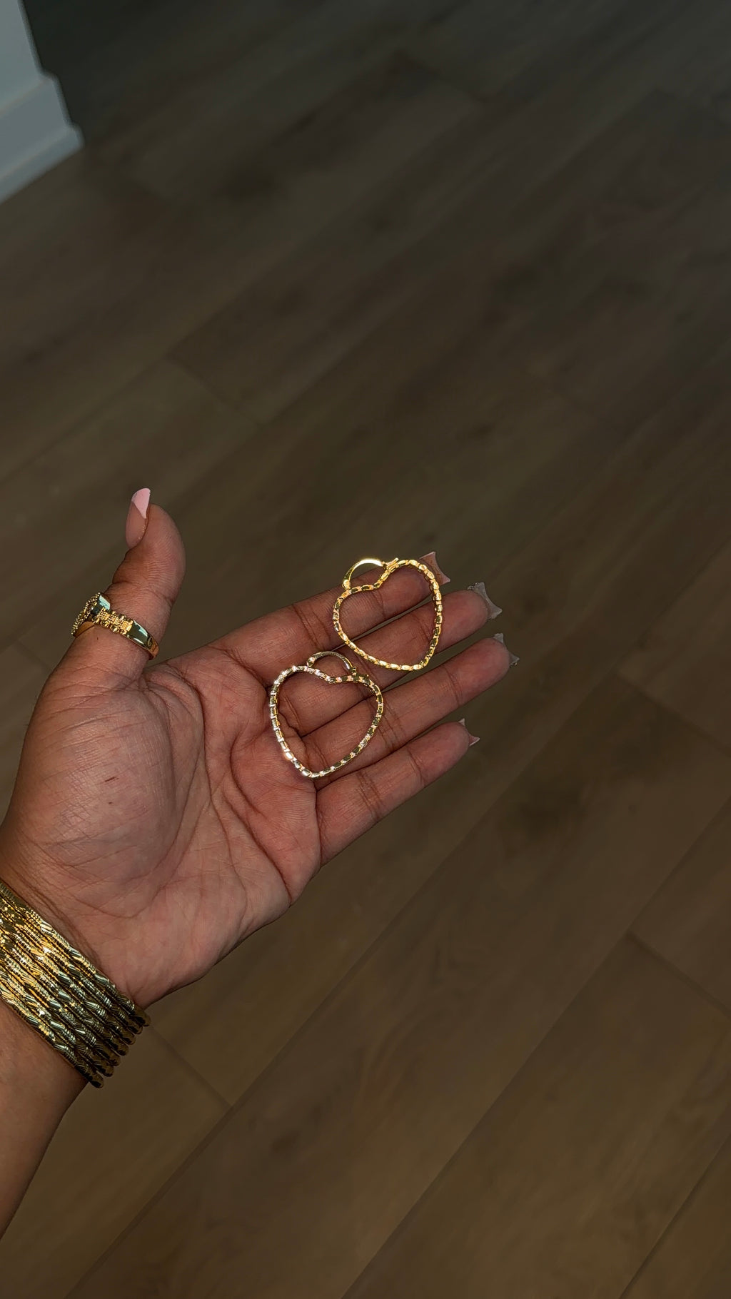 Heart Shape Rollie Hoops