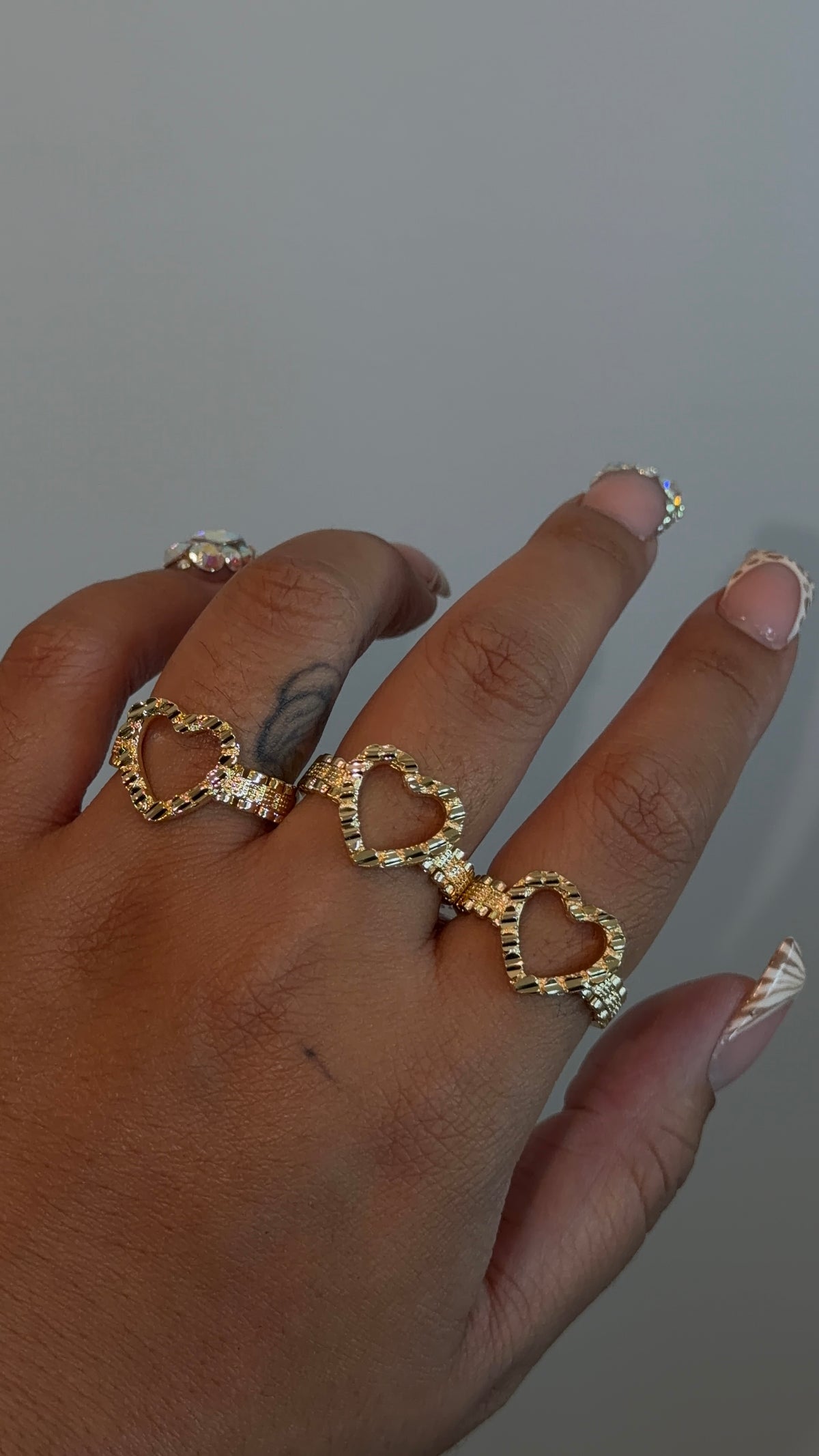 Open Heart Nugget Rollie Band Ring