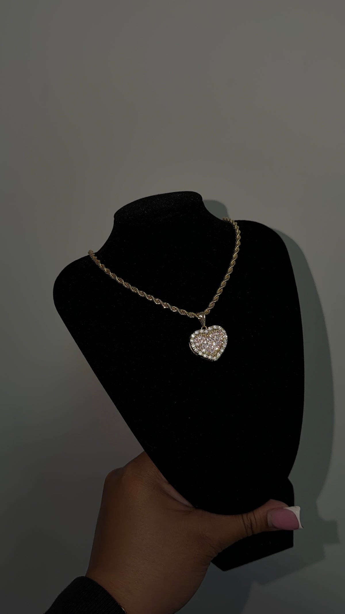 Pink Diamond Heart Chain