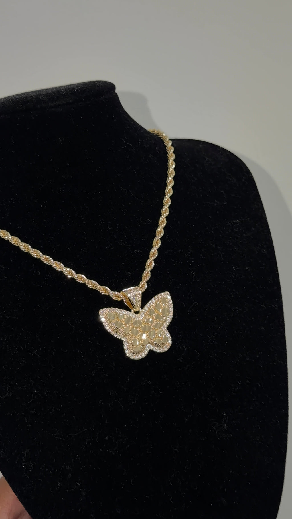 Bling Nugget Butterfly Chain