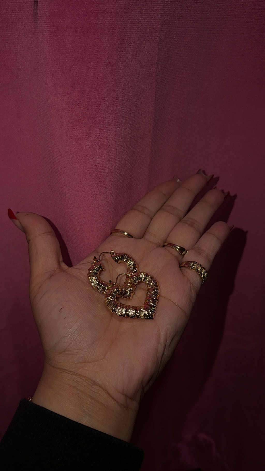Small Heart Bamboo Earrings