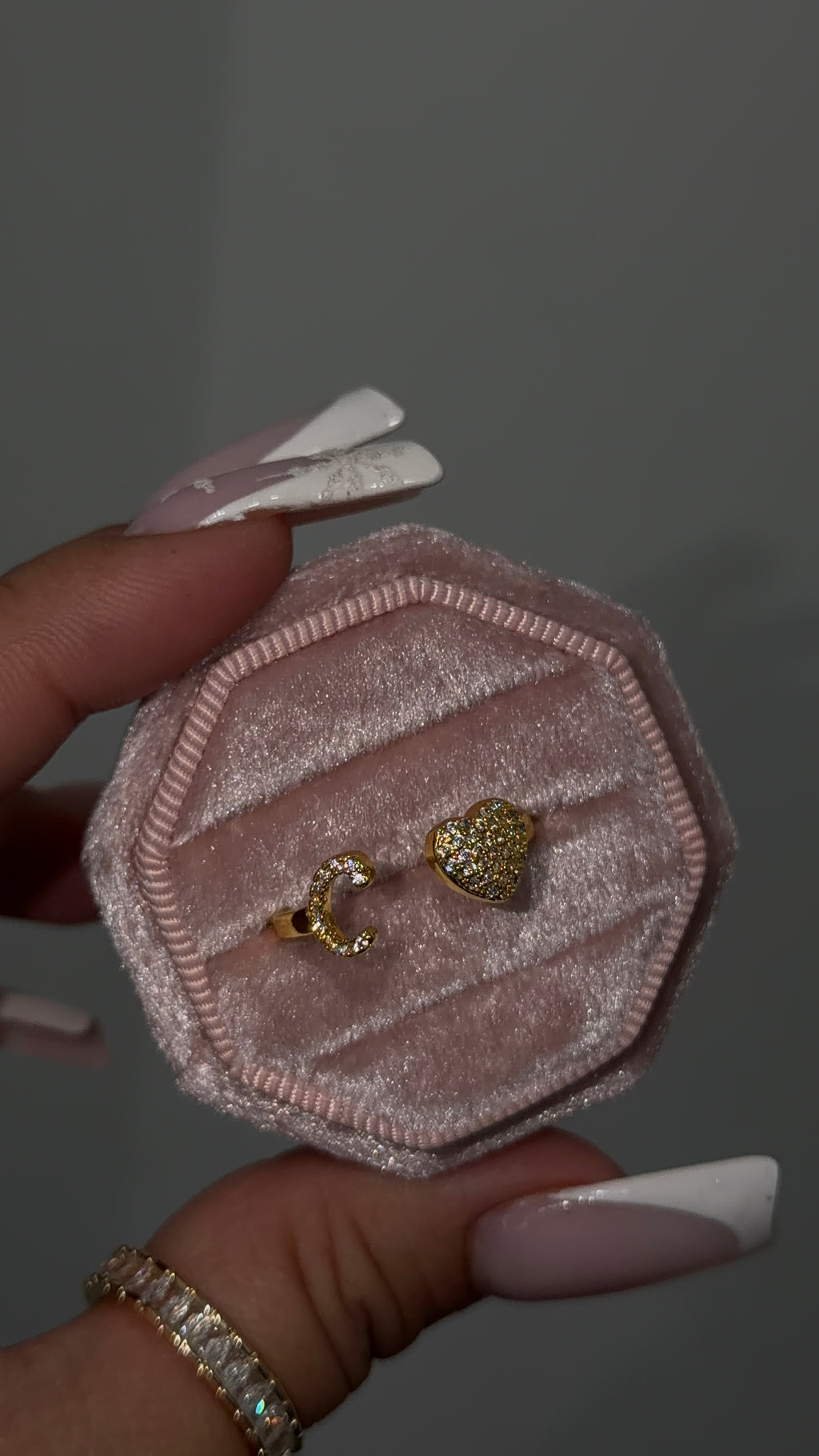 Initial Heart Diamond Ring