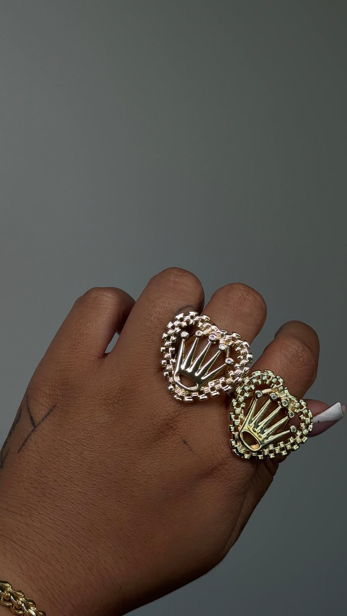 Big Heart Rollie Crown Ring