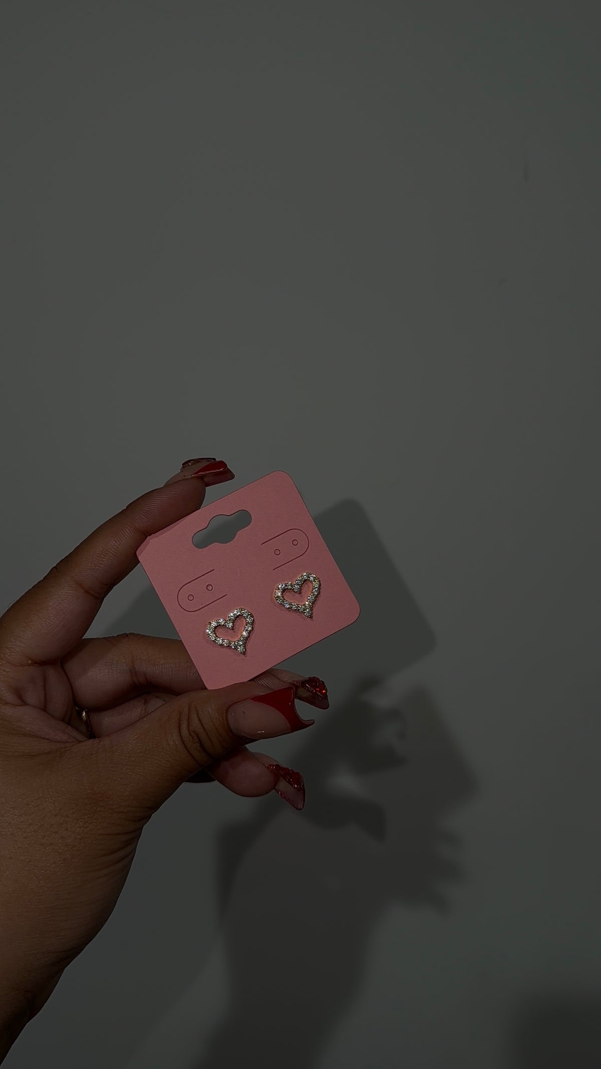 Diamond Open Heart Earrings