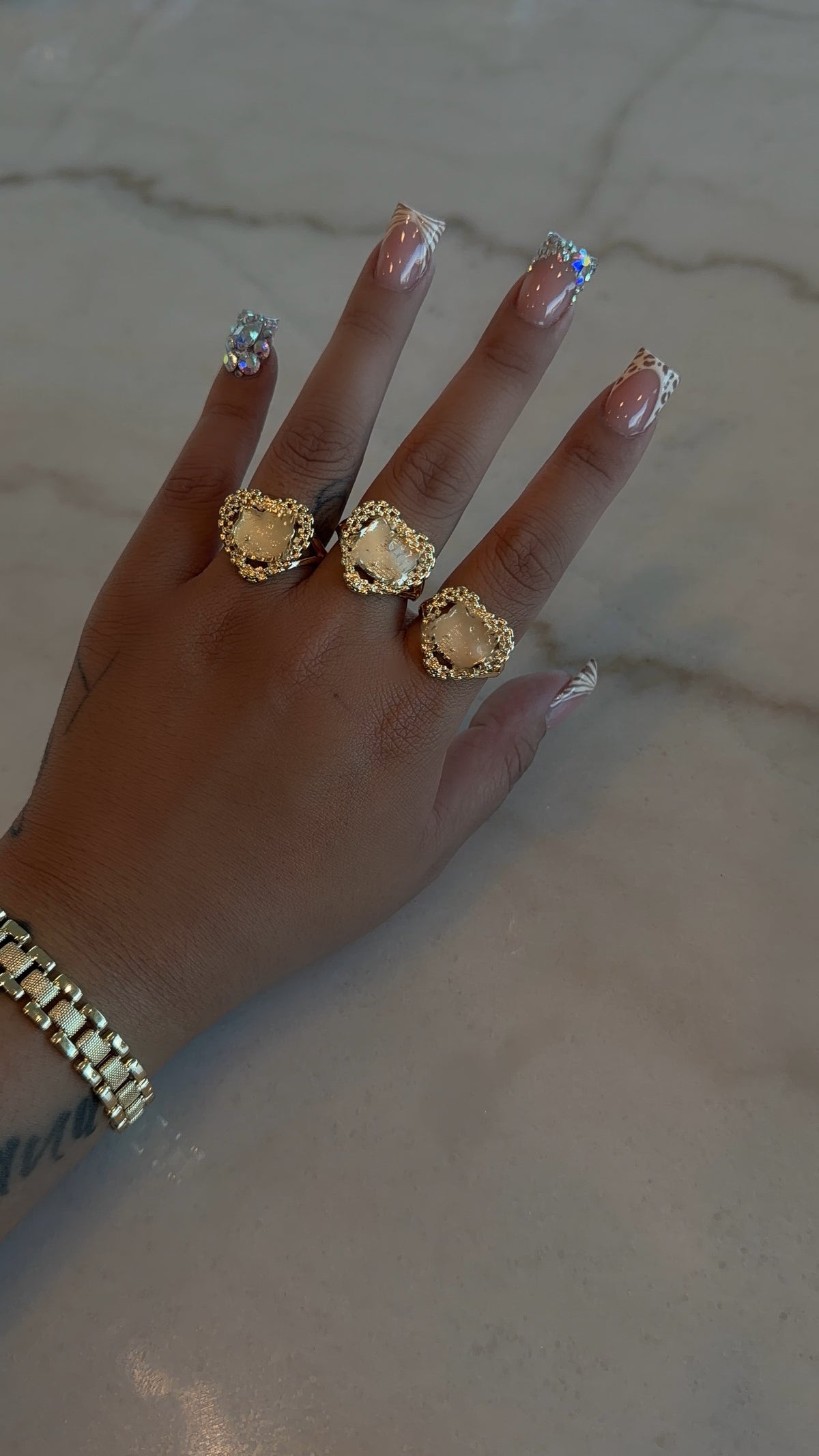 Rollie Heart Kitten Face Ring