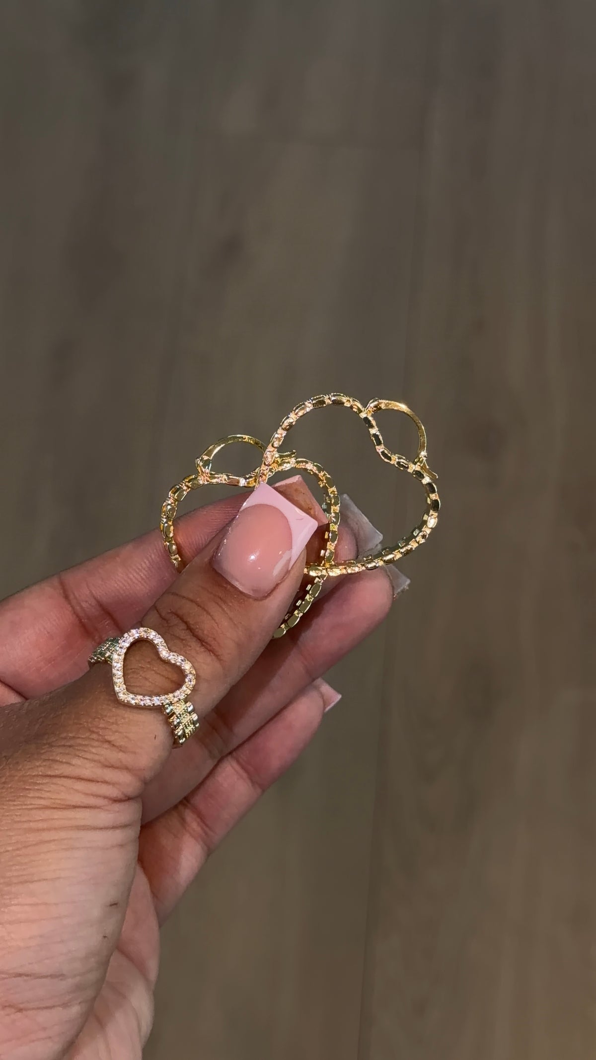 Heart Shape Rollie Hoops
