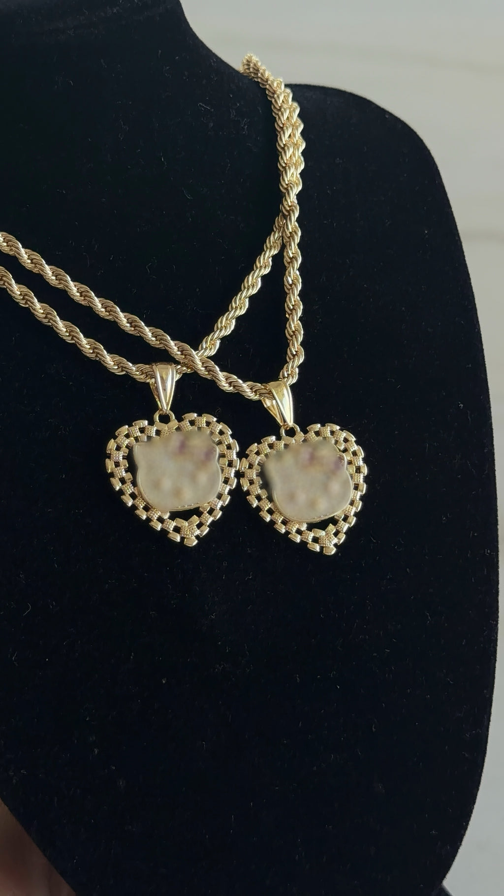 Heart Rollie Bling Face Kitten Chain