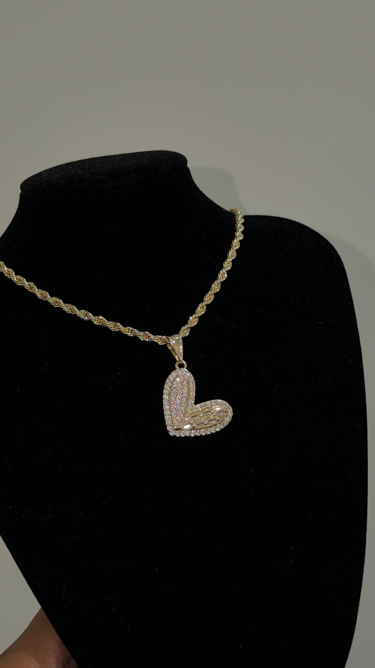 Big Heart Baguette Necklace