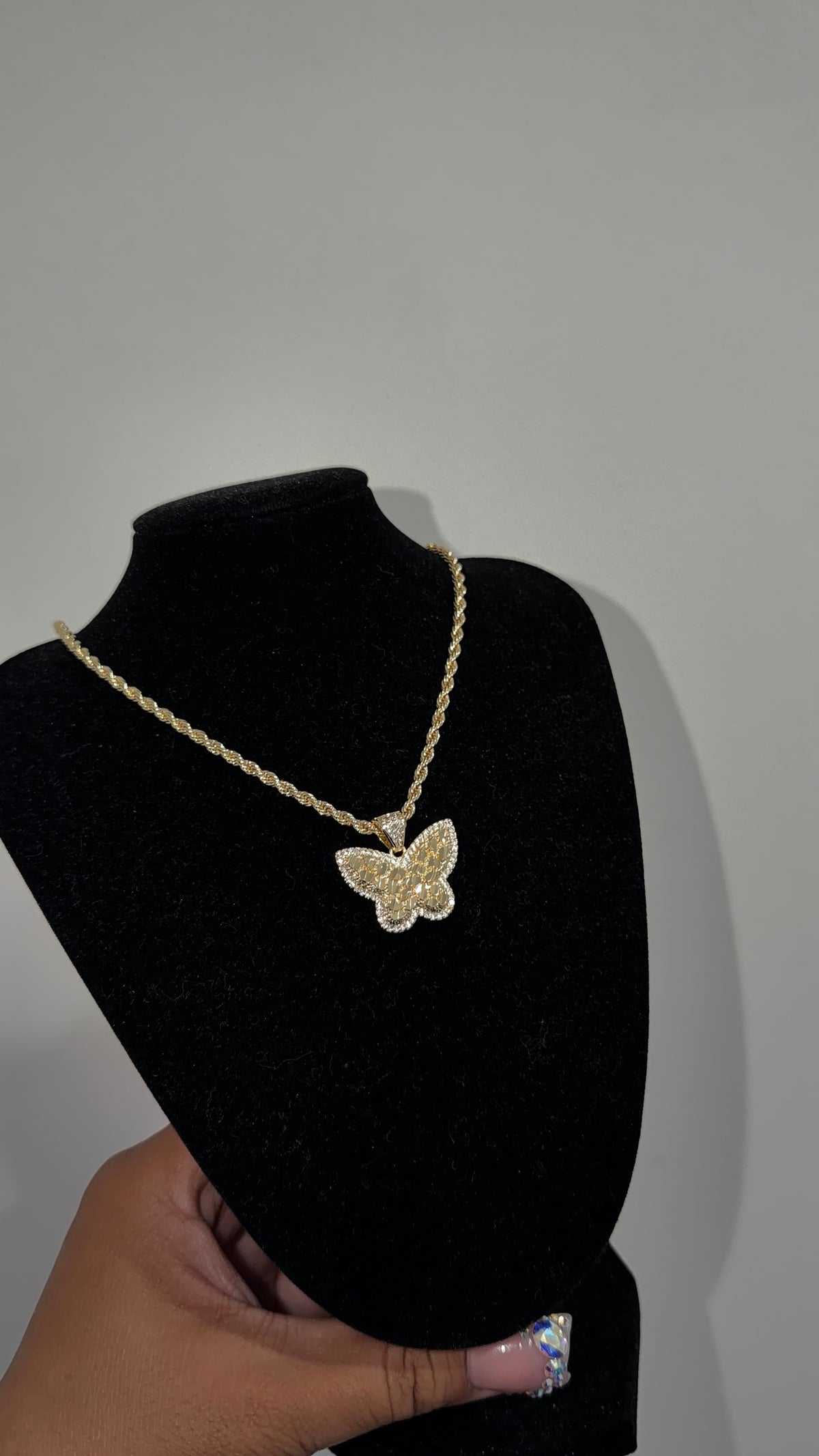 Bling Nugget Butterfly Chain