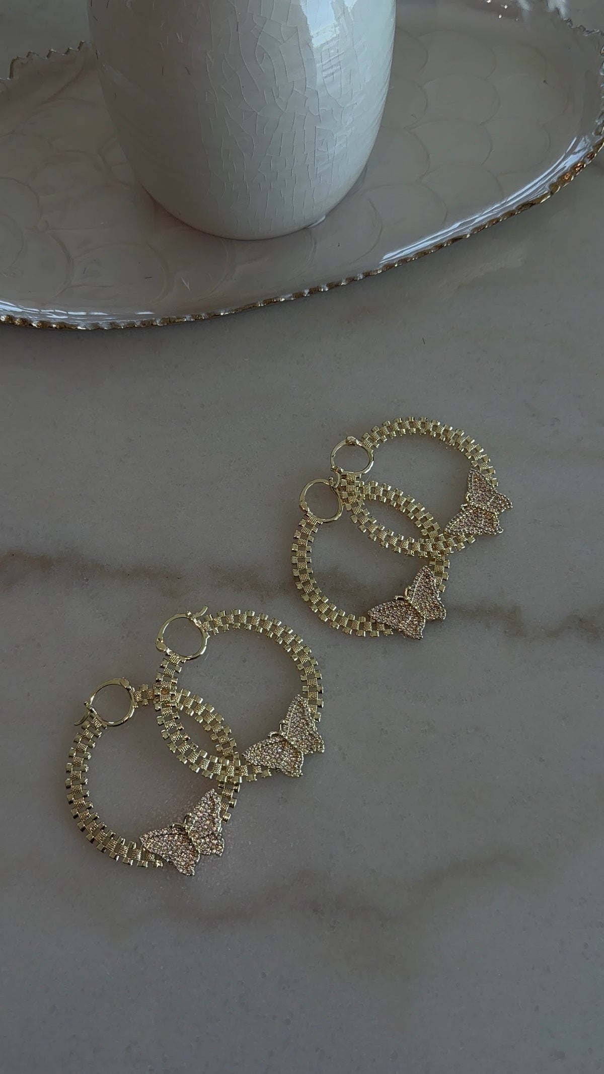 Bling Butterfly Rollie Hoops