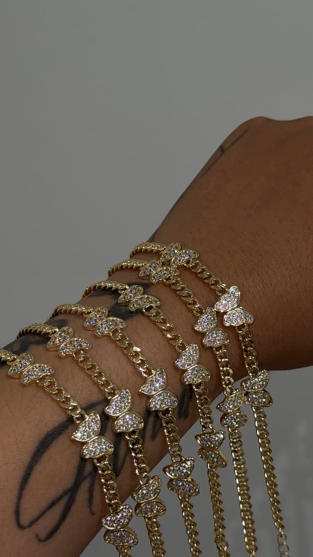 Bling Butterfly Cuban Link Bracelet