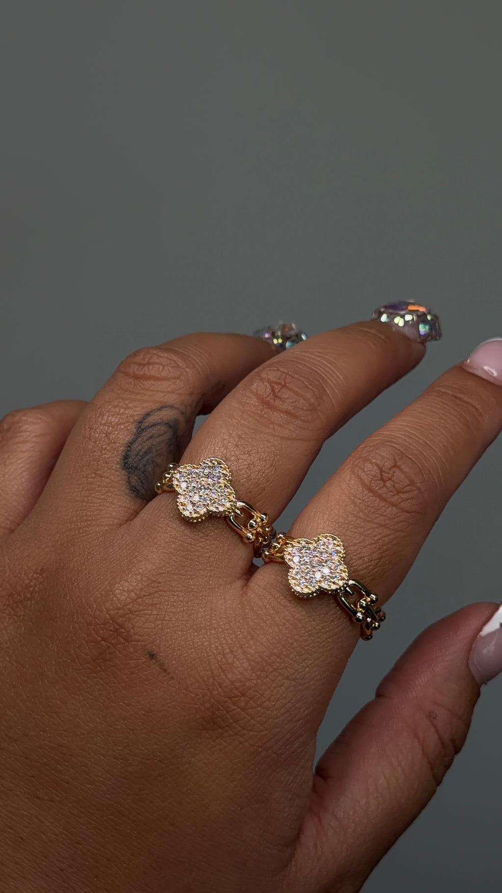 Bling Clover Ring