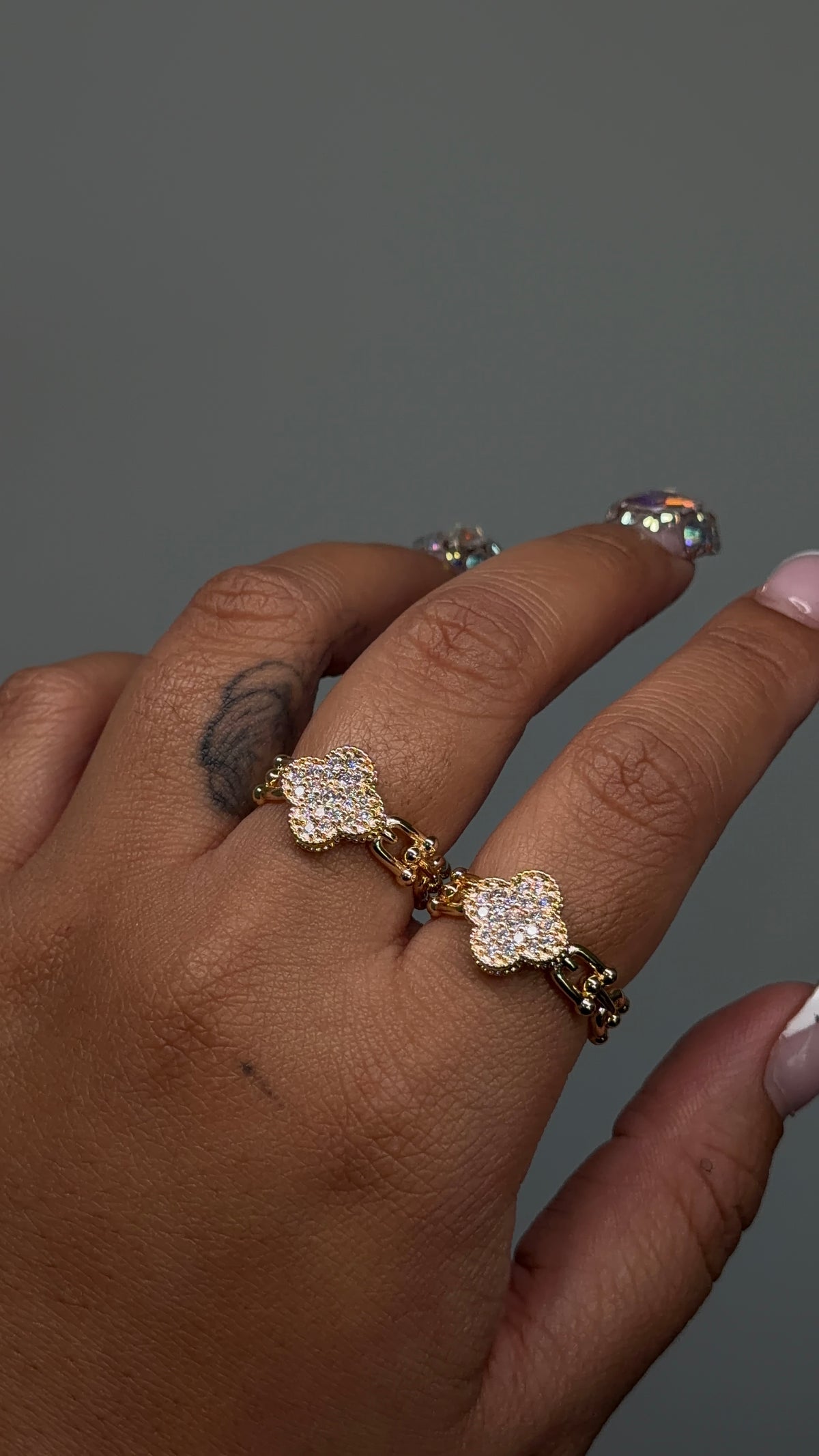 Bling Clover Ring
