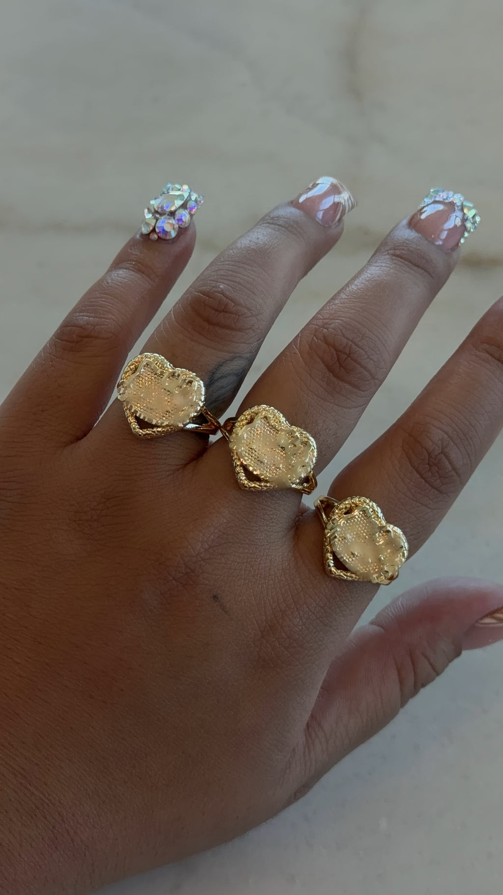 Lil Heart Kitten Face Ring