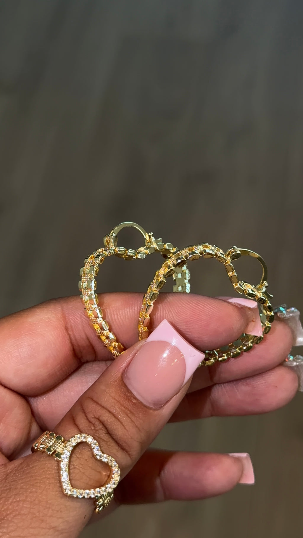 Heart Shape Rollie Hoops