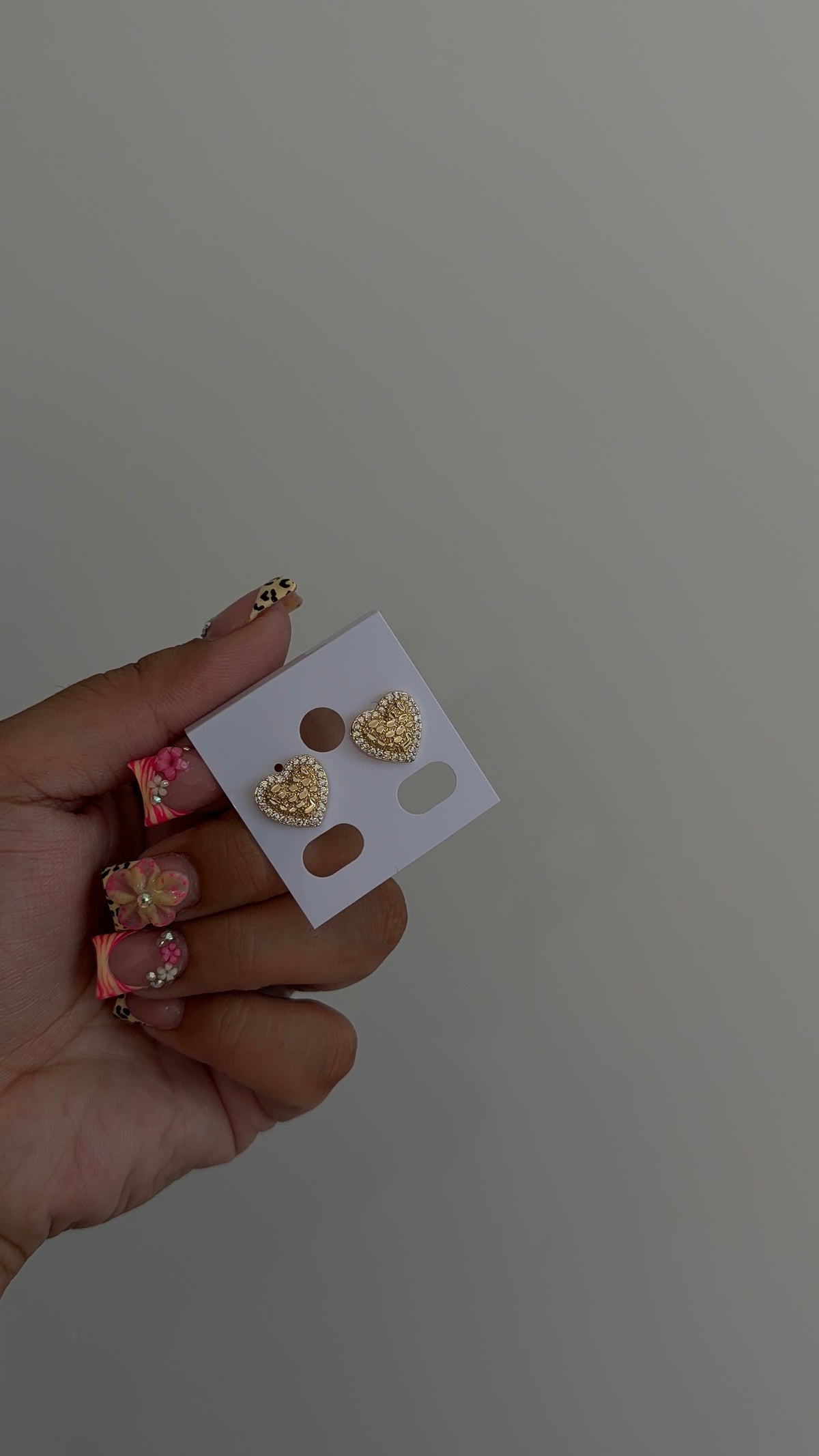 Bling Heart Nugget Earrings