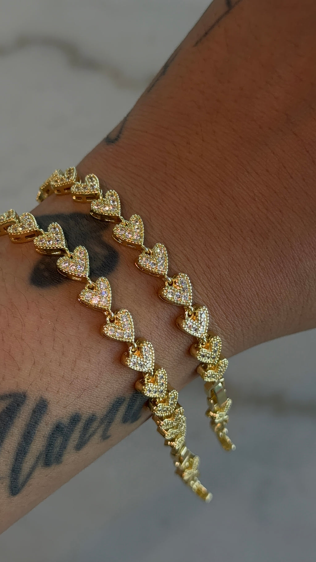 Dainty Bling Heart Bracelet