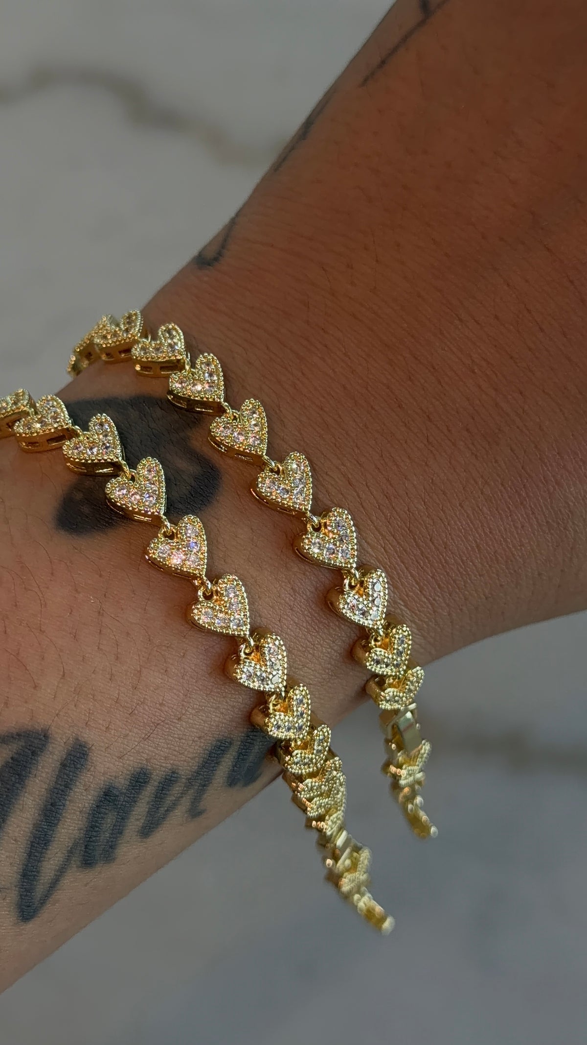 Dainty Bling Heart Bracelet