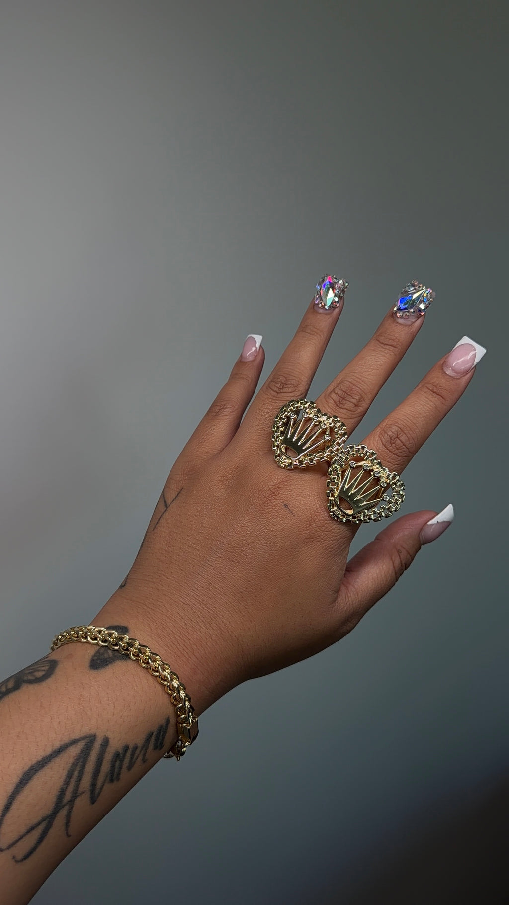 Big Heart Rollie Crown Ring
