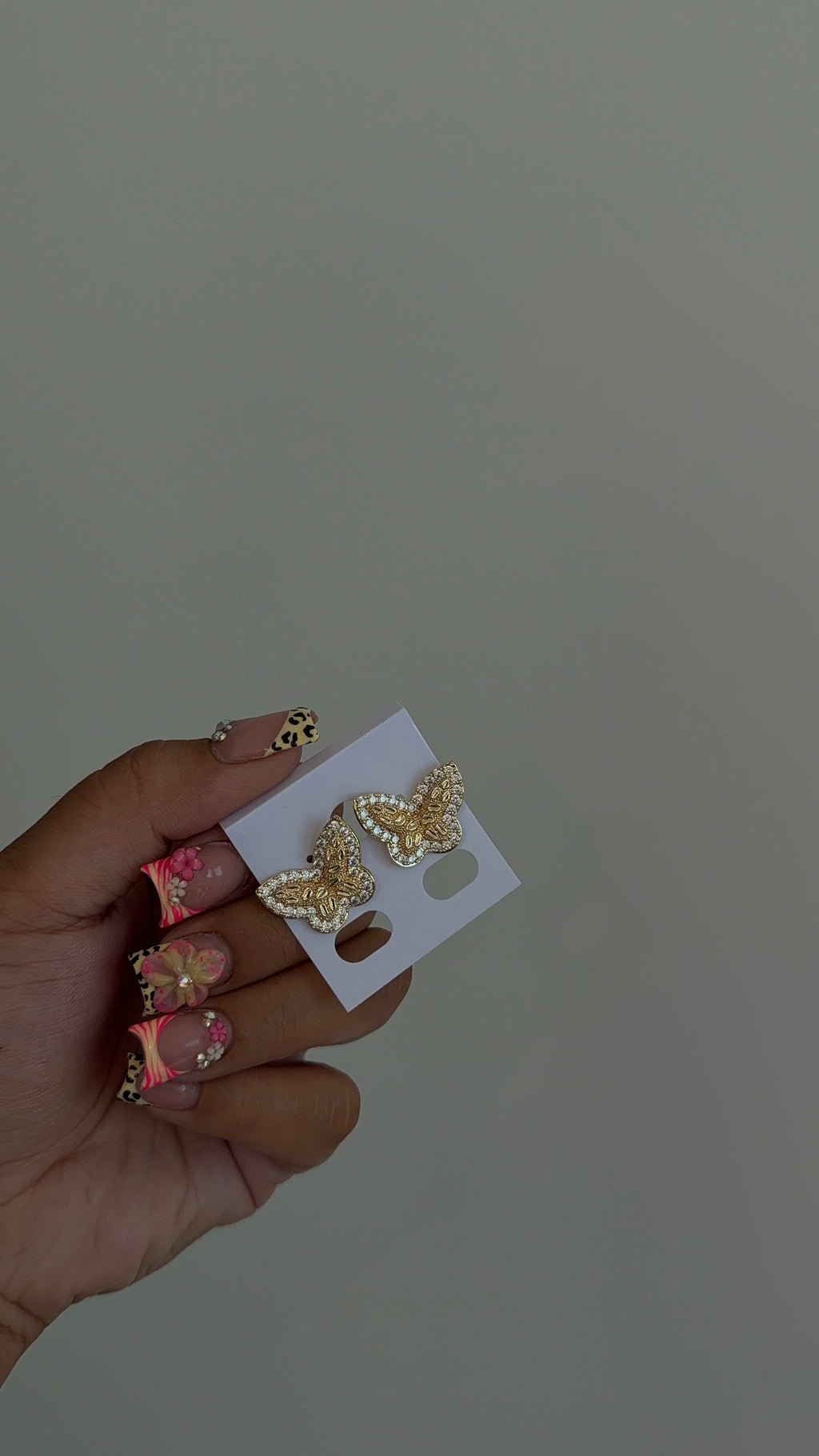 Big Bling Butterfly Nugget Earrings