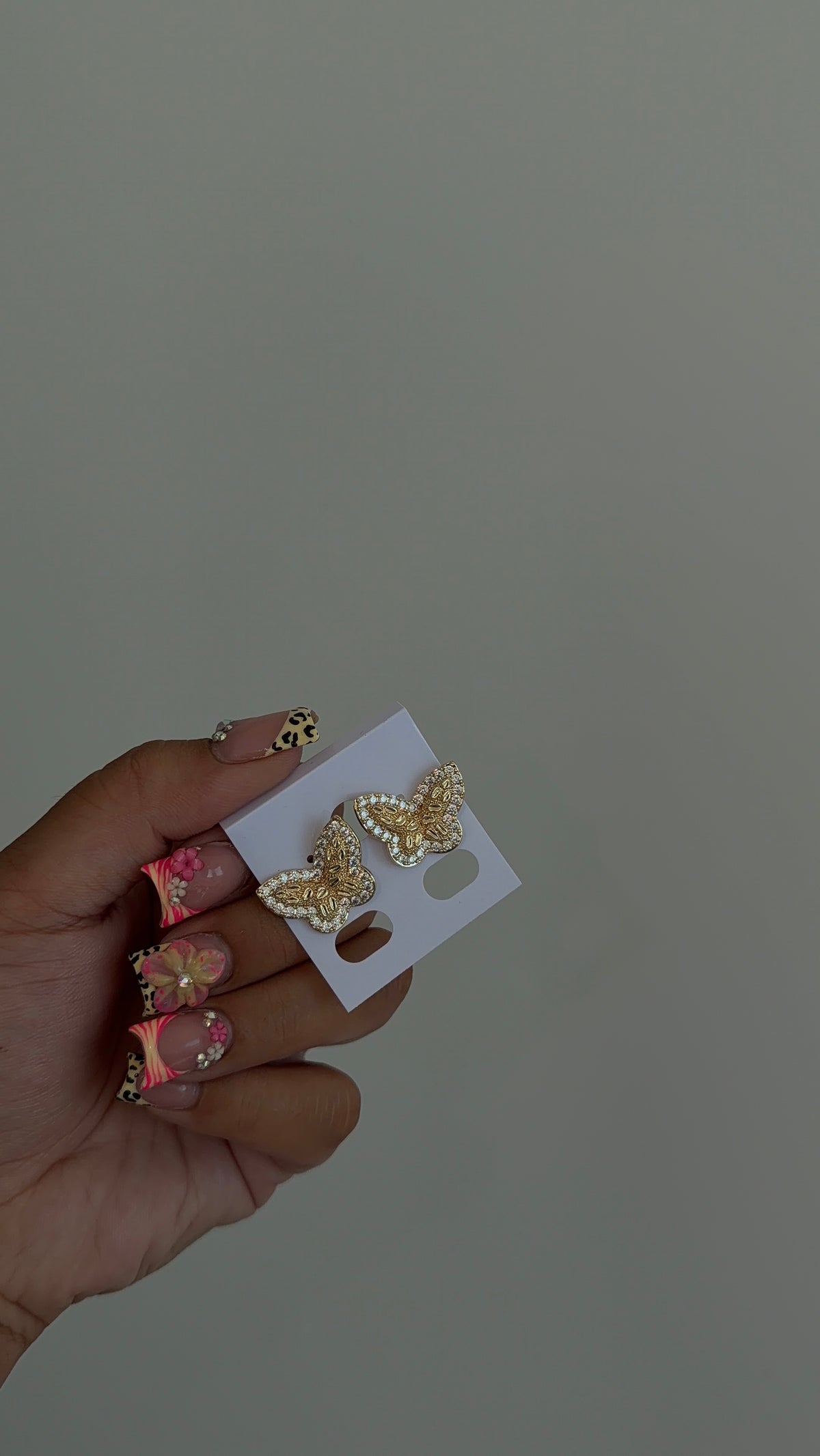 Big Bling Butterfly Nugget Earrings